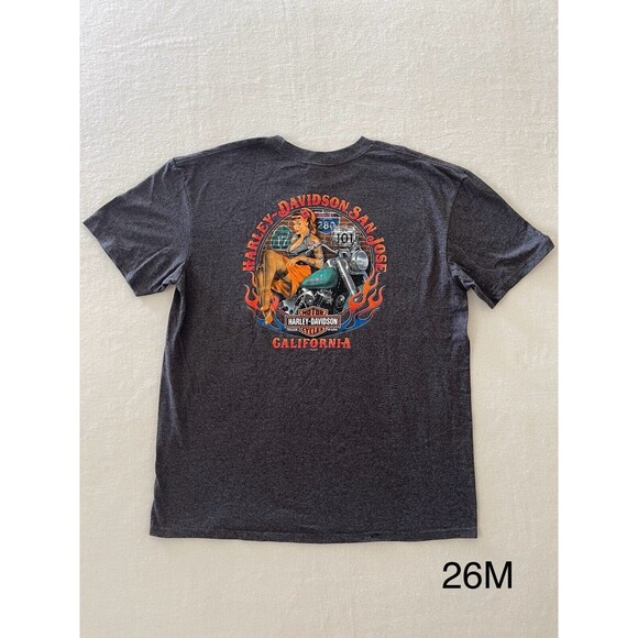 Harley‎ Davidson Pin Up Retro Girl Size XL Men’s Shirt San José, California - Picture 9 of 9